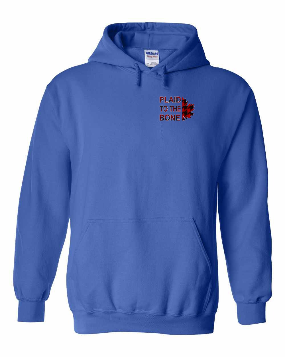 Plaid to the Bone Stacked Leaf Left Chest and Back Pullover Hoodie - Gildan Canada (sewn Internationally) - Unisex