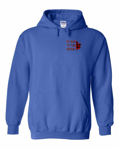 Plaid to the Bone Stacked Leaf Left Chest and Back Pullover
