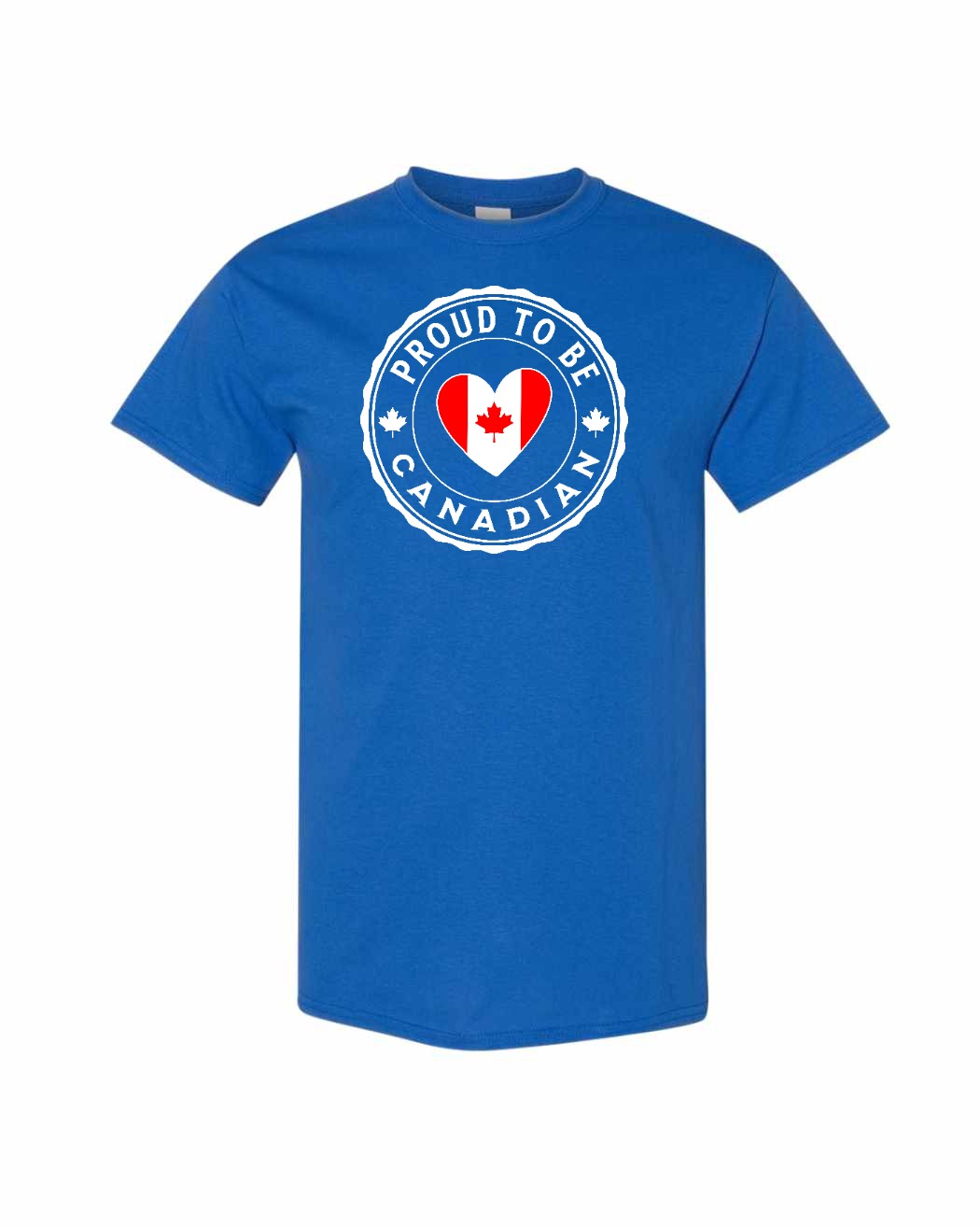 Proud to be Canadian heart flag Tee - Gildan Canada (sewn Internationally)