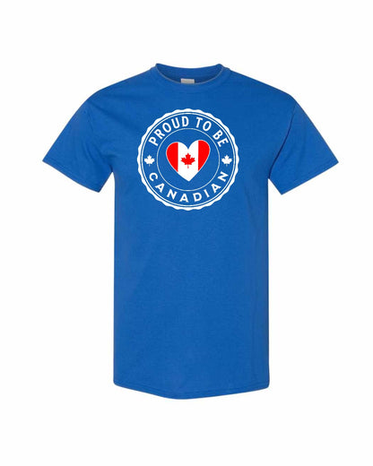 Proud to be Canadian heart flag Tee - Gildan Canada (sewn Internationally)
