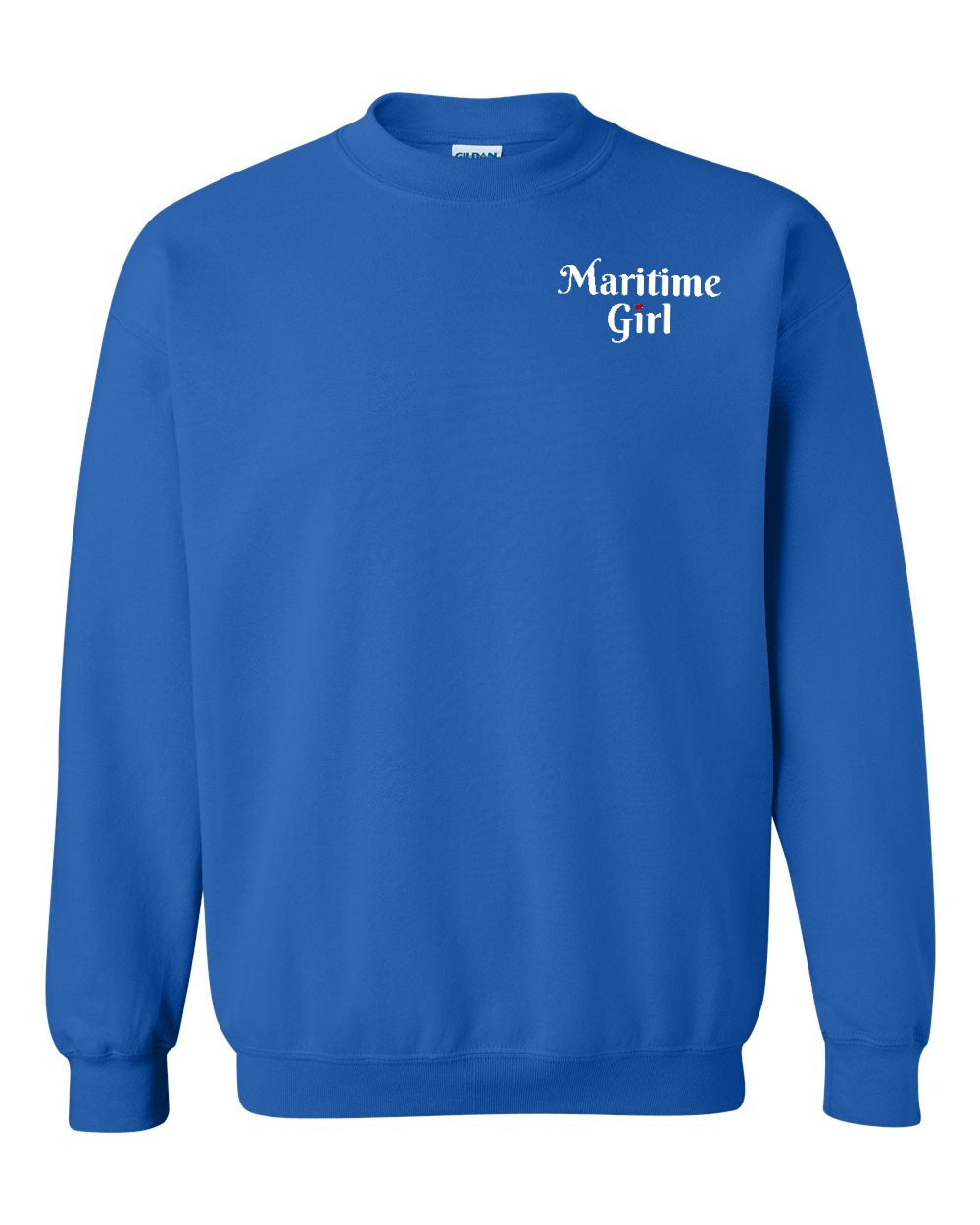 Maritime Girl Heart Dot Left Chest & Back Crewneck Sweatshirt - Unisex