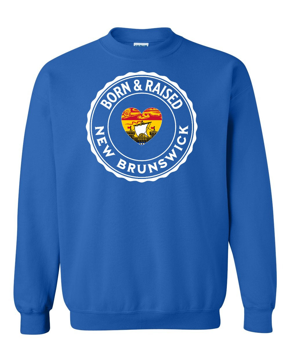 Born and Raised NB Heart Flag Crewneck Sweatshirt - Unisex