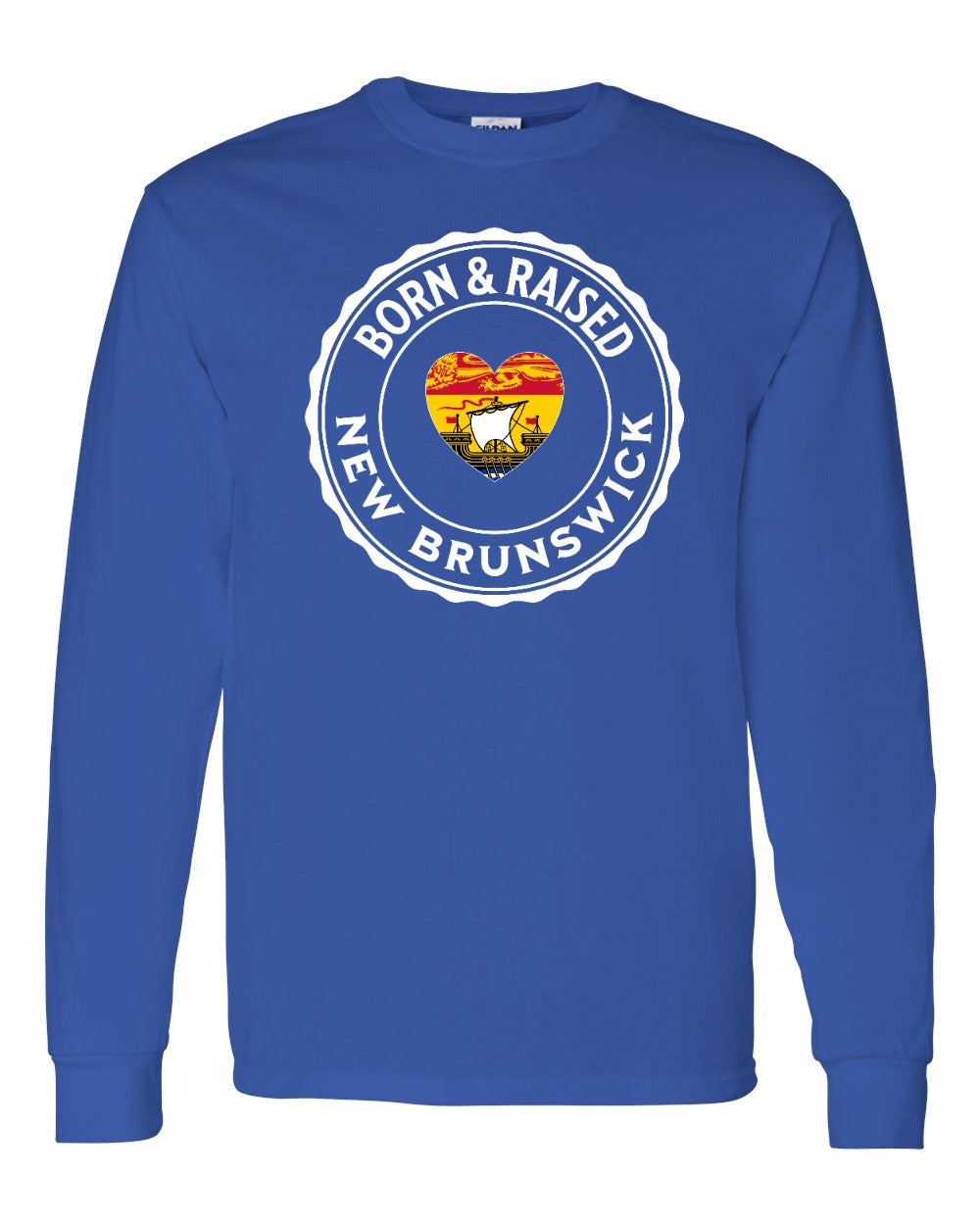 Born and Raised NB Heart Flag Long Sleeve Tee - Unisex
