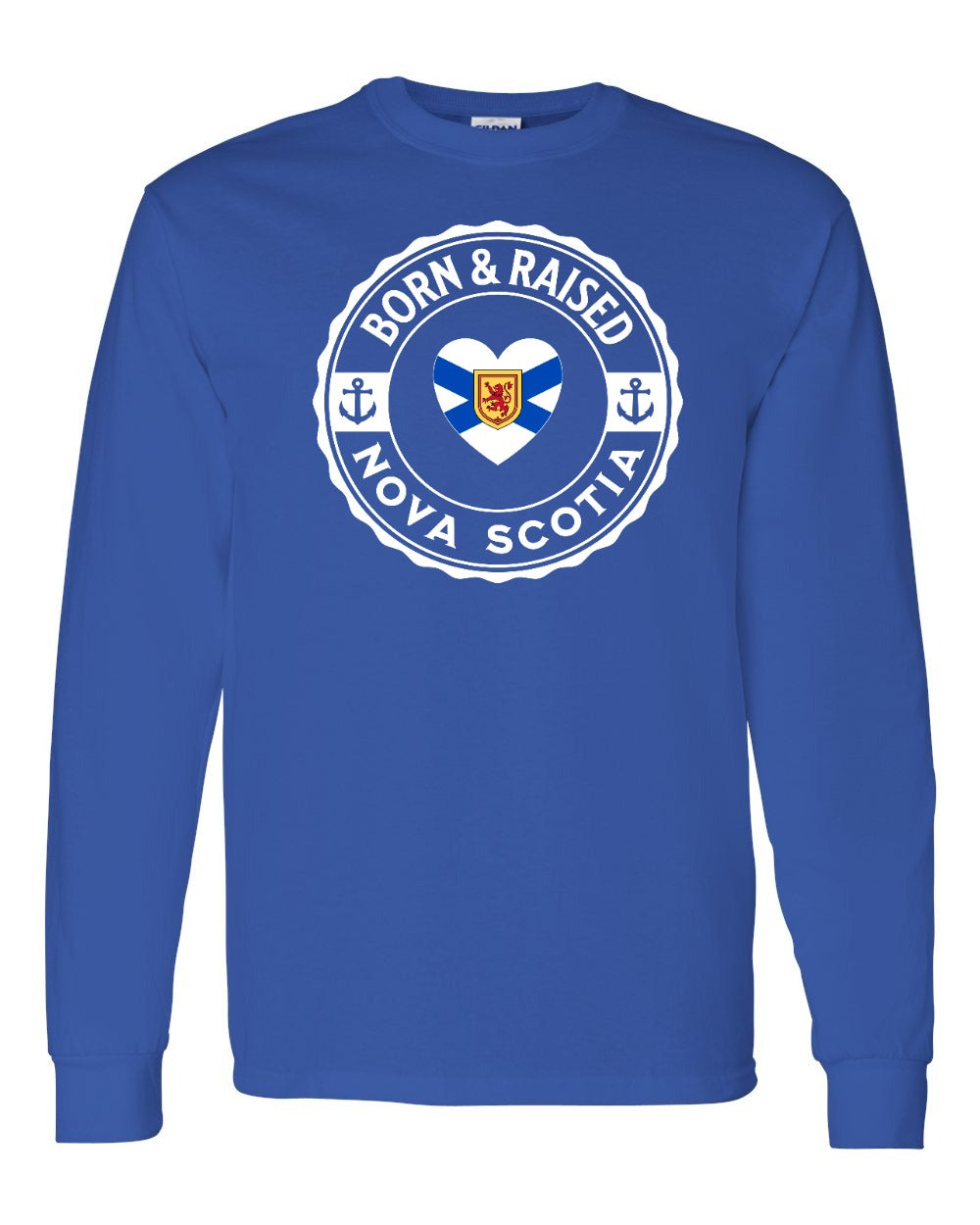 Born and Raised NS Heart Flag Long Sleeve Tee - Unisex