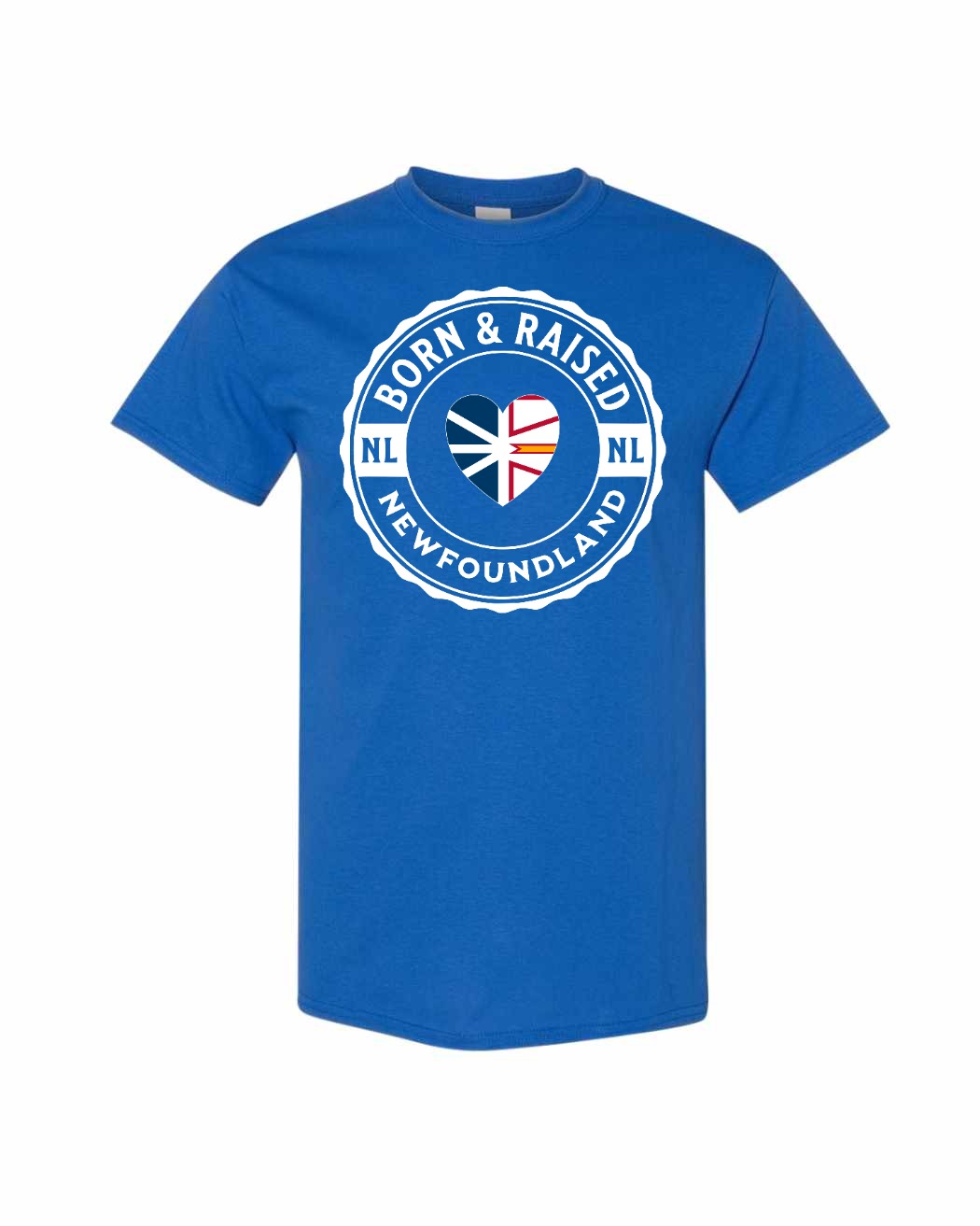Born and Raised NFLD Heart Flag Men's Tee