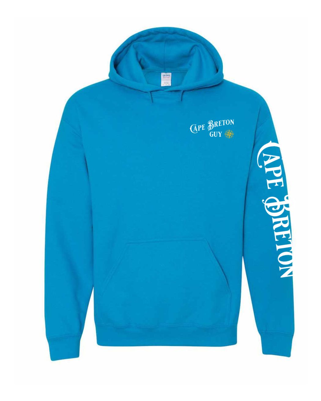 Cape Breton Guy Yellow Compass Left chest and Sleeve Pullover Hoodie