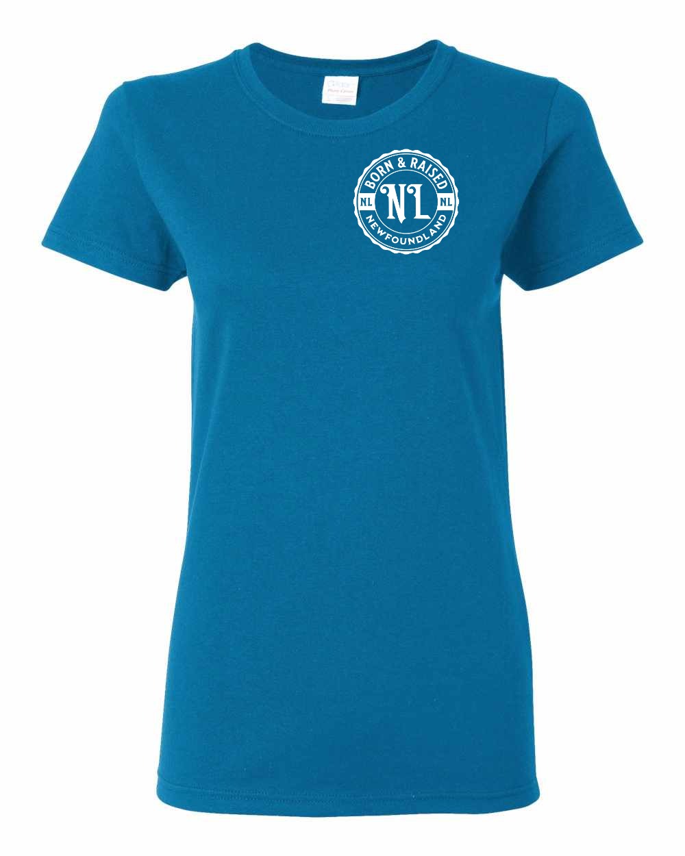Born & Raised NFLD Left Chest and Back Women's Tee