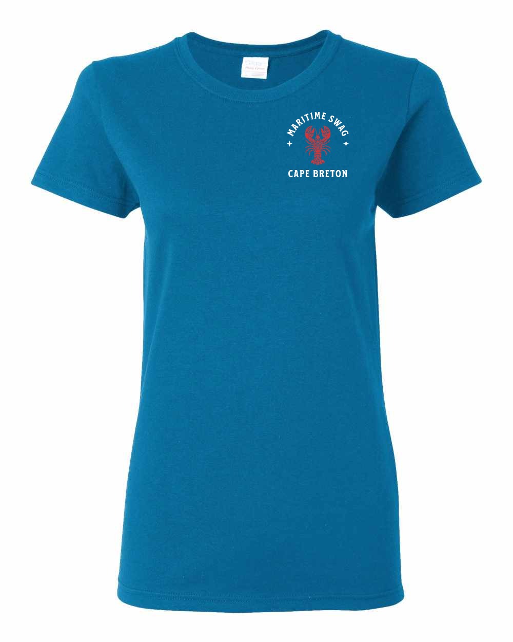 Maritime Swag Cape Breton Mandala Red Lobster Left Chest Women's Tee