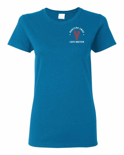 Maritime Swag Cape Breton Mandala Red Lobster Left Chest Women's Tee