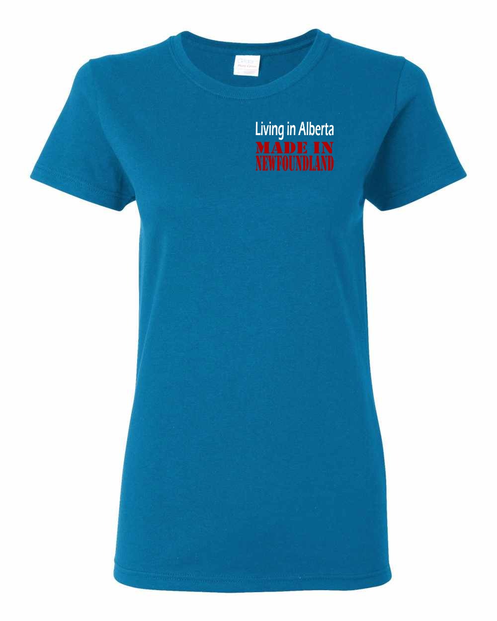 Living Alberta Made in NFLD Left Chest and Back Women's Tee