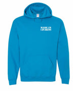 Made In CB White Left Chest Pullover Hoodie - Unisex