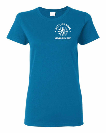 Maritime Swag Newfoundland Compass Left Chest and Back Women's Tee