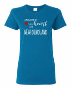 A piece of My heart in NFLD (Red Heart) Women's Tee