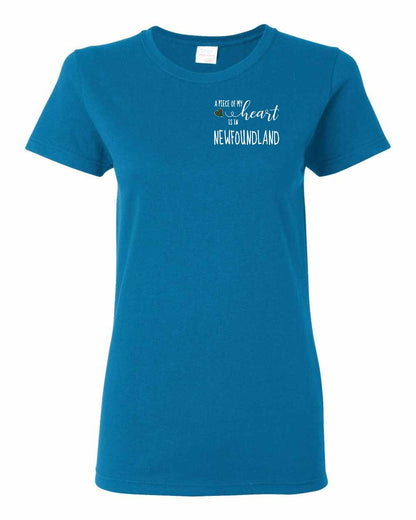 A piece of My heart in Newfoundland (Tartan Heart) Left Chest Women's Tee