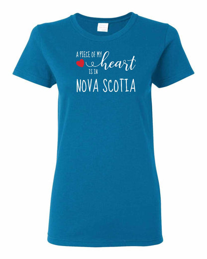 A piece of My heart in Nova Scotia (Red Heart) Full womens-tee