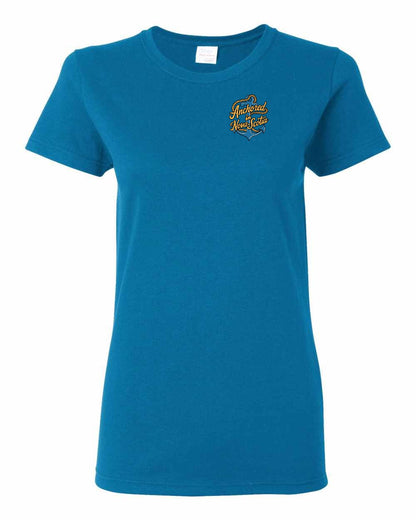 Anchored in Nova Scotia (New Design) Left Chest womens-tee