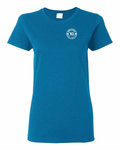 Born & Raised Nova Scotia Left Chest and Back womens-tee