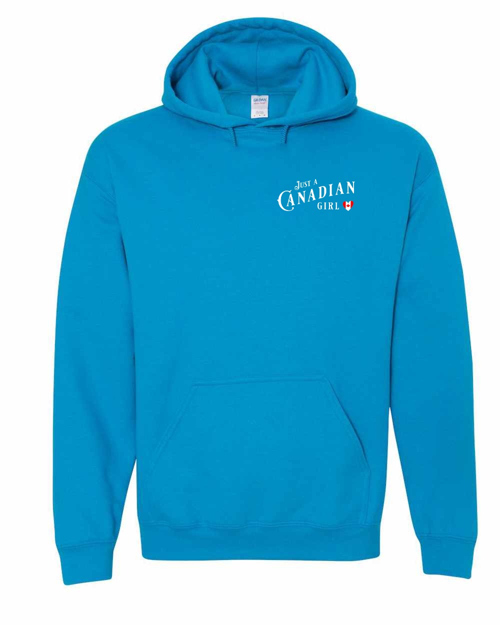 Just A Canadian Girl Left Chest Pullover Hoodie - Gildan Canada (sewn Internationally) - Unisex