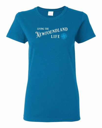 Living the Newfoundland Life blue Full Women's Tee