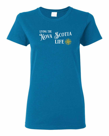 Living the Nova Scotia Life yellow Full womens-tee