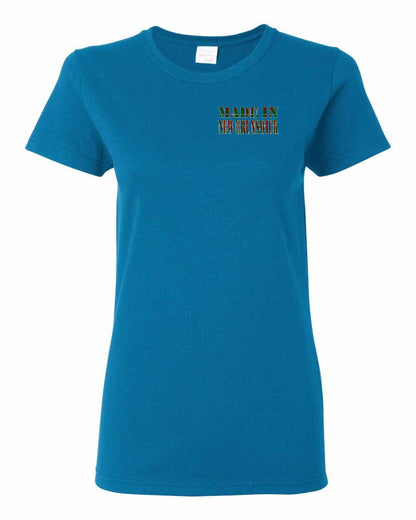Made In New Brunswick ( Tartan Lettering) Left Chest and Back Women's Tee