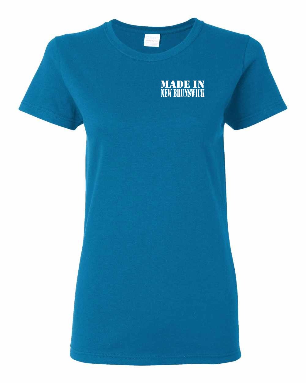Made In NB ( White Lettering) Left Chest and Back Women's Tee