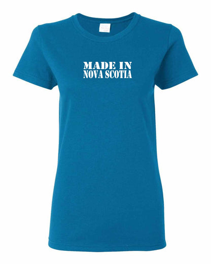 Made In Nova Scotia ( White Lettering) Full womens-tee