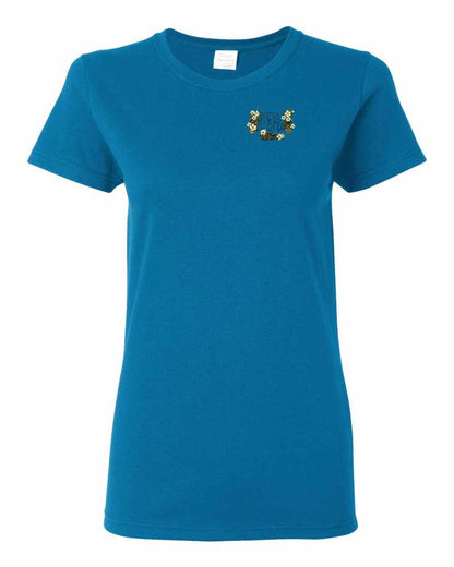 Nova Scotia Flowers Left Chest and Back womens-tee