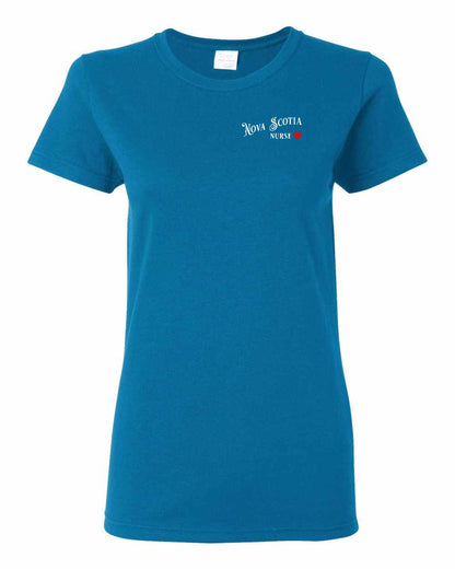 Nova Scotia Nurse Left Chest and Back womens-tee