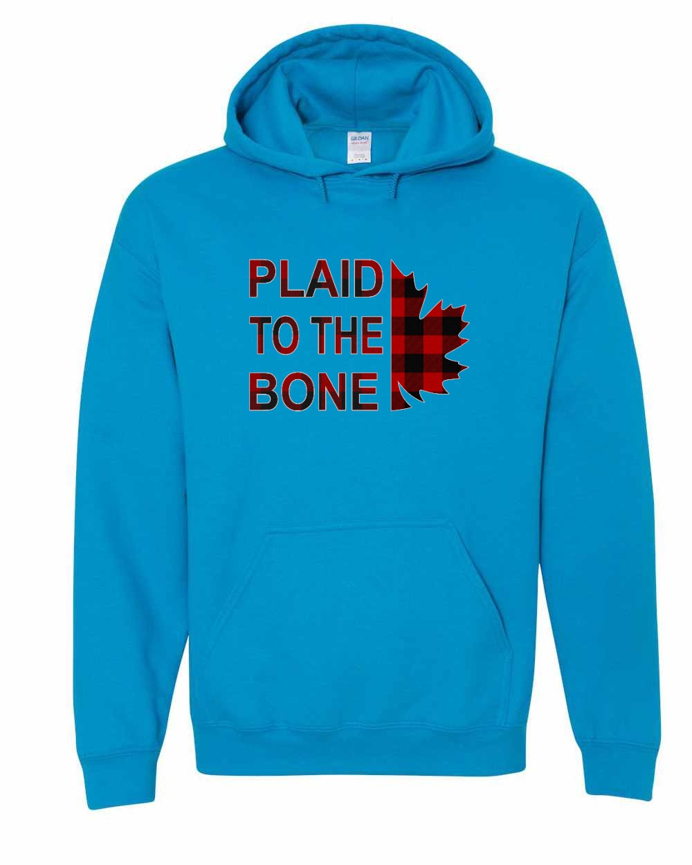 Plaid to the Bone Stacked Leaf Pullover Hoodie - Gildan Canada (sewn Internationally) - Unisex