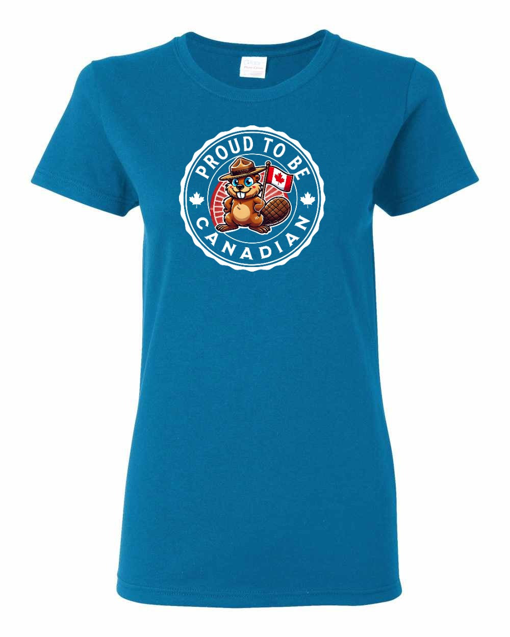 Proud to be Canadian Beaver Women's Tee - Gildan Canada (sewn Internationally)