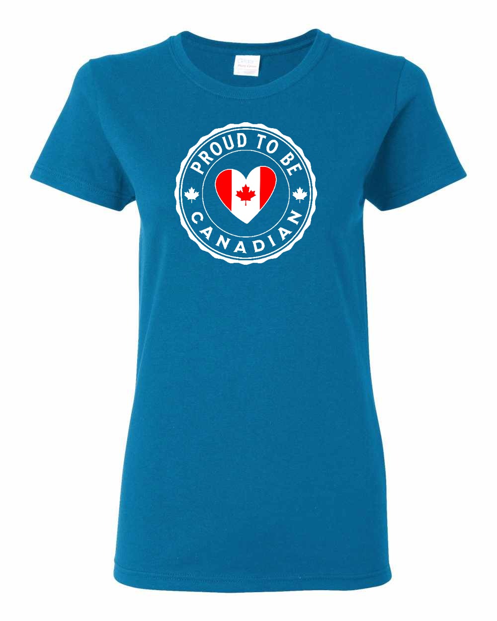 Proud to Be Canadian Heart  Women's Tee - Gildan Canada (sewn Internationally)