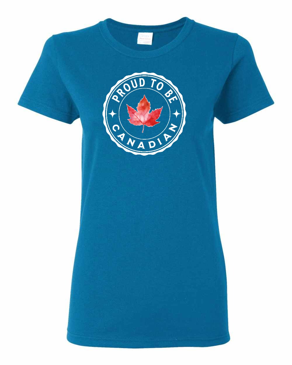 Proud to be Canadian Leaf Women's Tee - Gildan Canada (sewn Internationally)