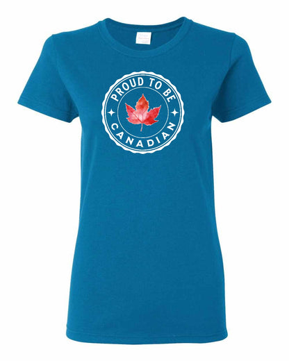 Proud to be Canadian Leaf Women's Tee - Gildan Canada (sewn Internationally)