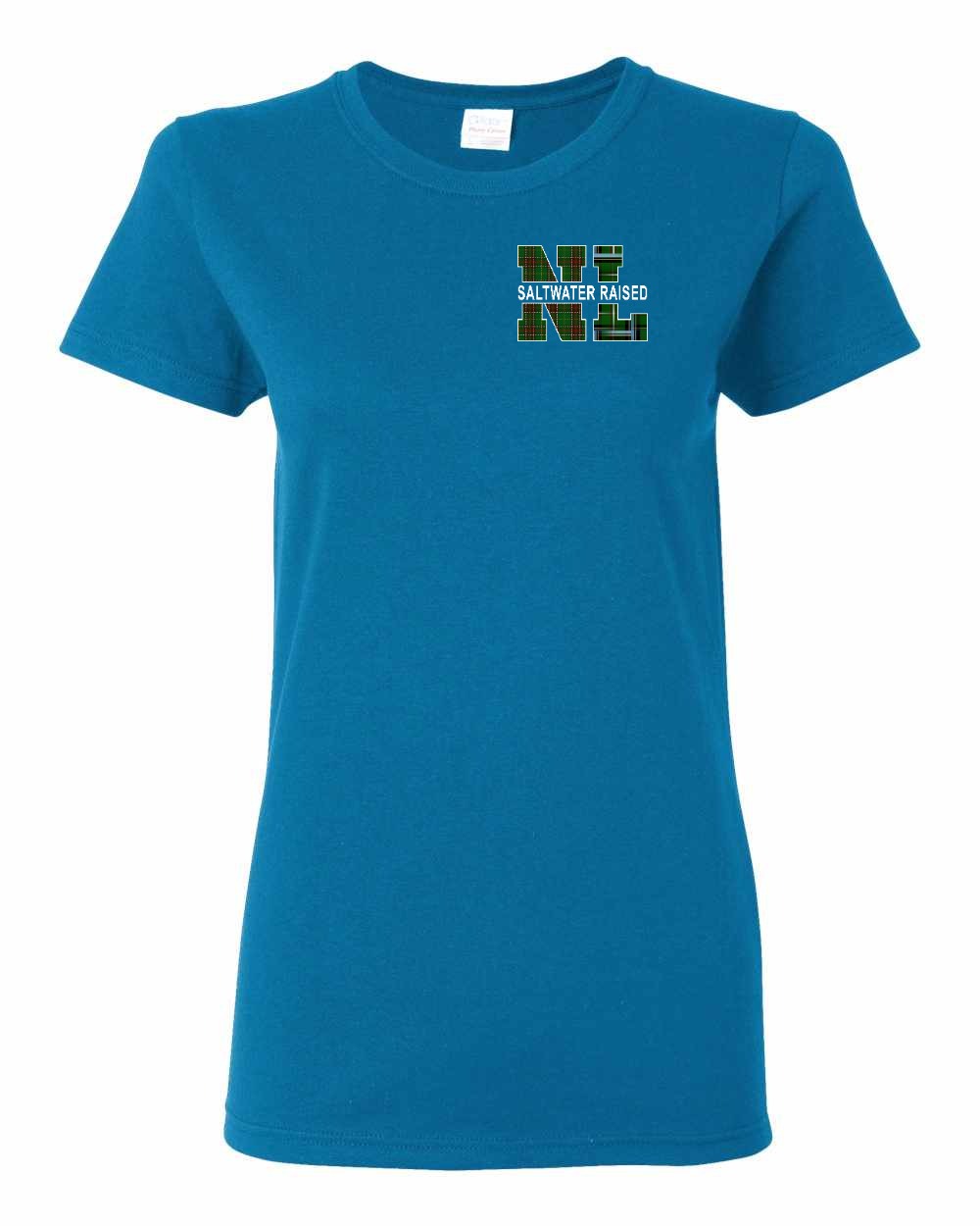 NFLD and Labrador Saltwater Raised Left Chest Women's Tee