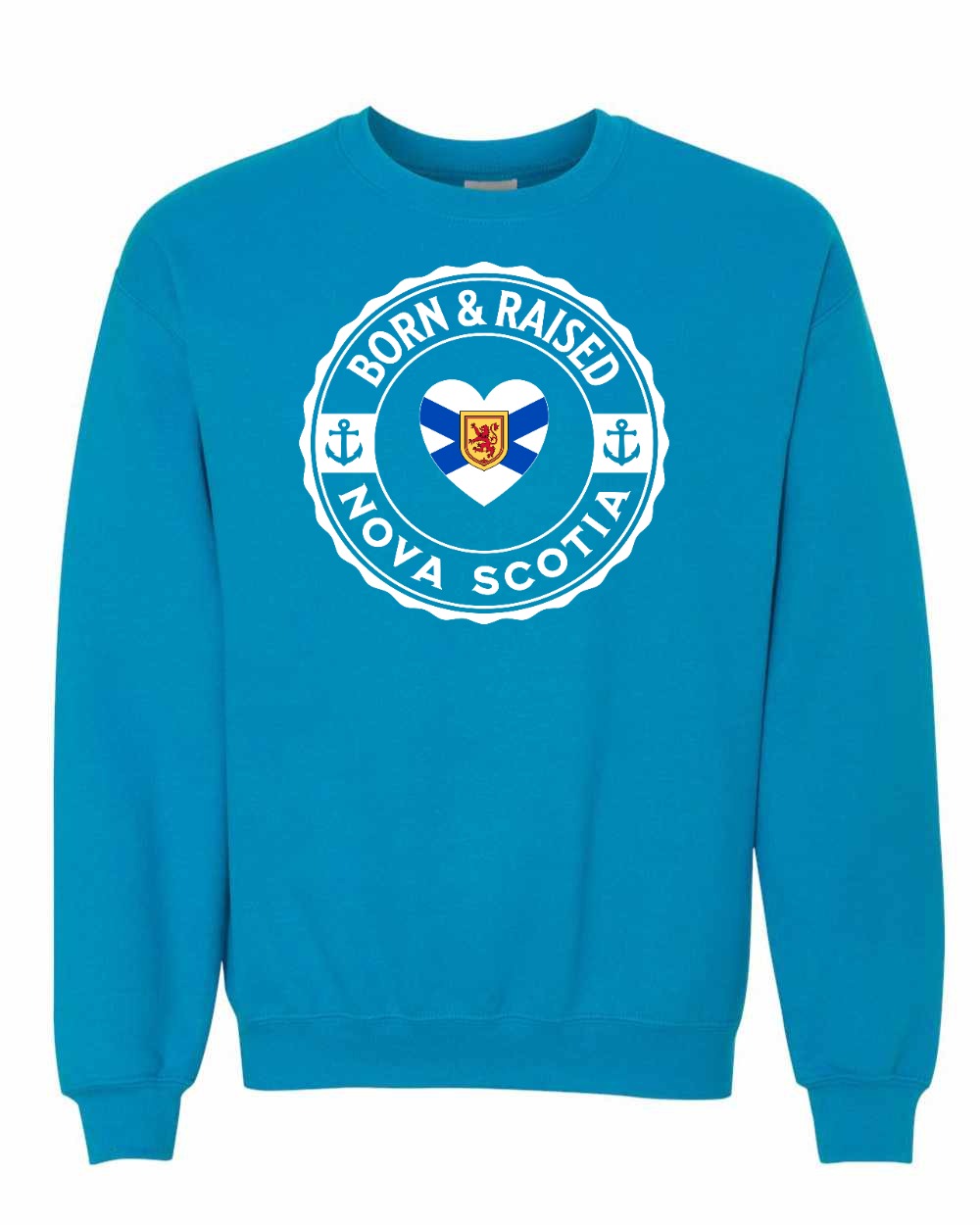 Born and Raised NS Heart Flag Crewneck Sweatshirt - Unisex