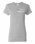 A piece of My heart in NFLD Tartan Heart Left Chest Women's Tee