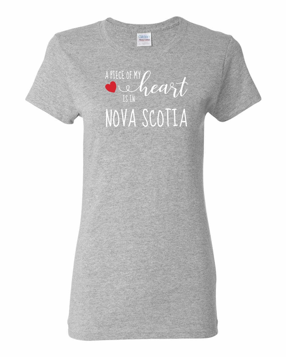 A piece of My heart in Nova Scotia (Red Heart) Full womens-tee