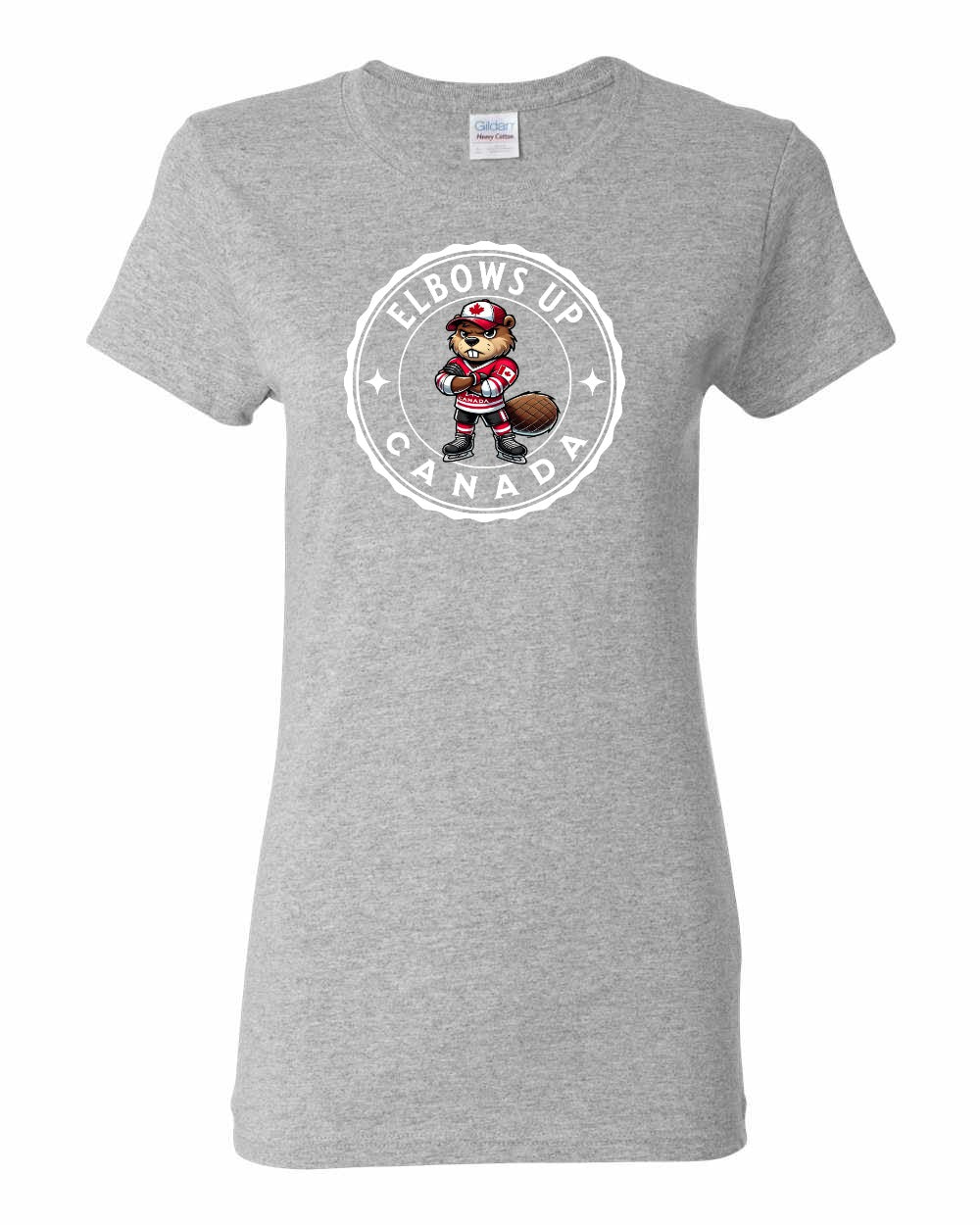 Elbows Up Beaver Women's Tee - Gildan Canada (sewn Internationally)