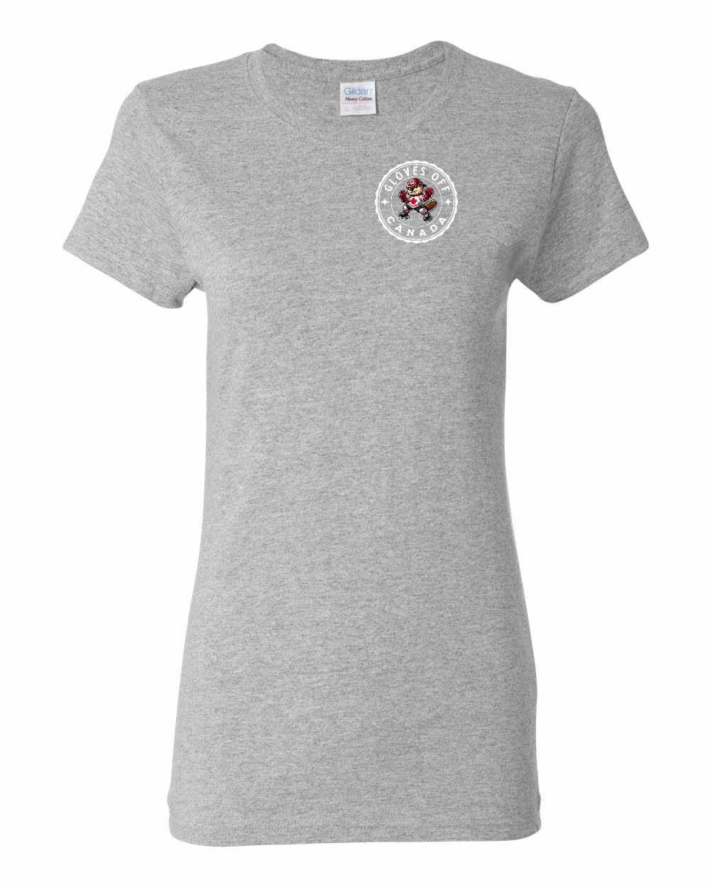 Gloves Off Beaver Left Chest And Back Women's Tee - Gildan Canada (sewn Internationally)
