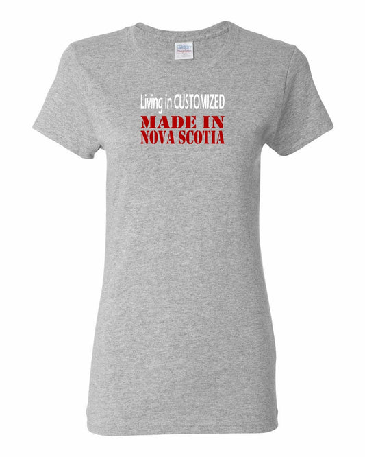 Living in Custom Made in Nova Scotia Full womens-tee