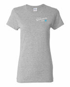 Living the NFLD Life blue Left Chest and Back Women's Tee