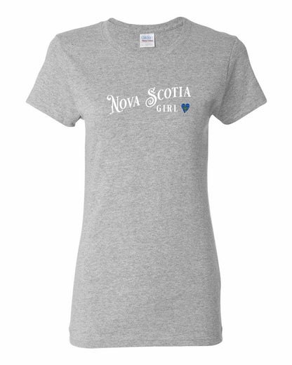 Nova Scotia Girl Tartan Heart Full womens-tee