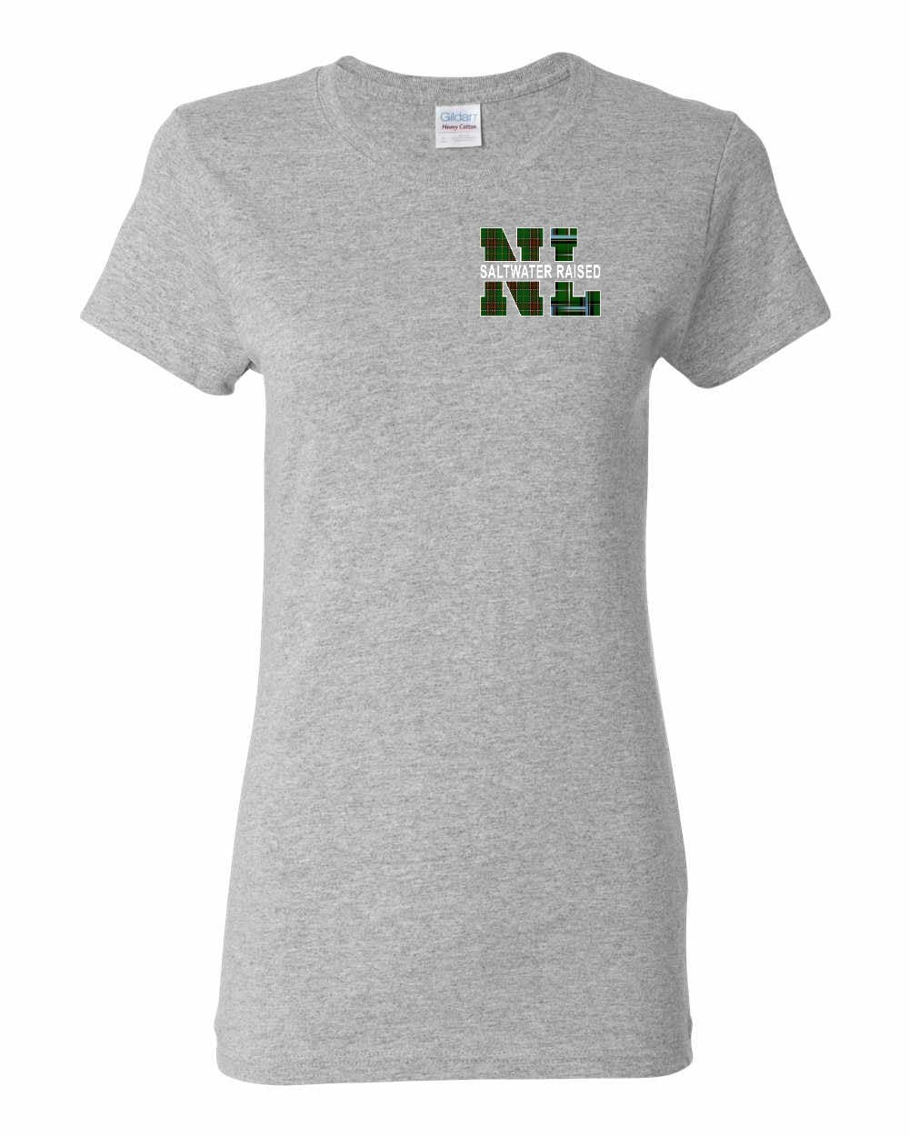 NFLD and Labrador Saltwater Raised Left Chest Women's Tee