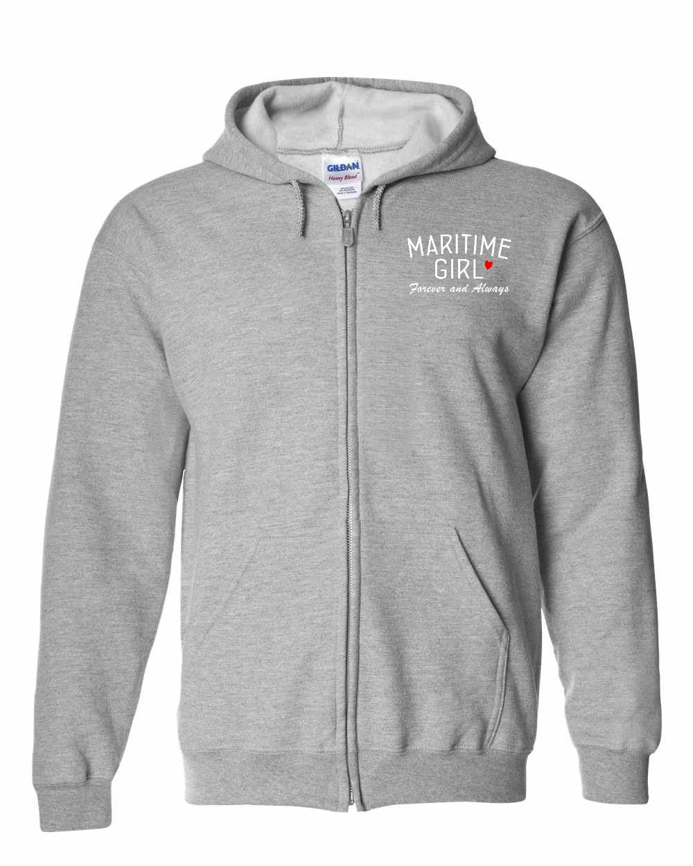 Maritime Girl Forever and Always Left Chest & Back Zip Hoodie - Unisex
