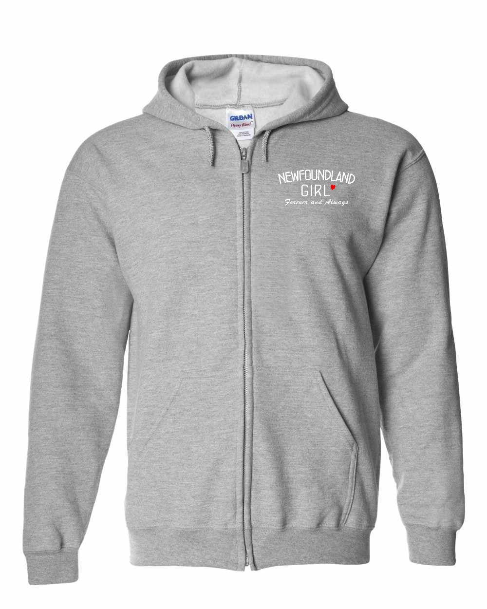 NFLD Girl Forever and Always Left Chest & Back Zip Hoodie - Unisex