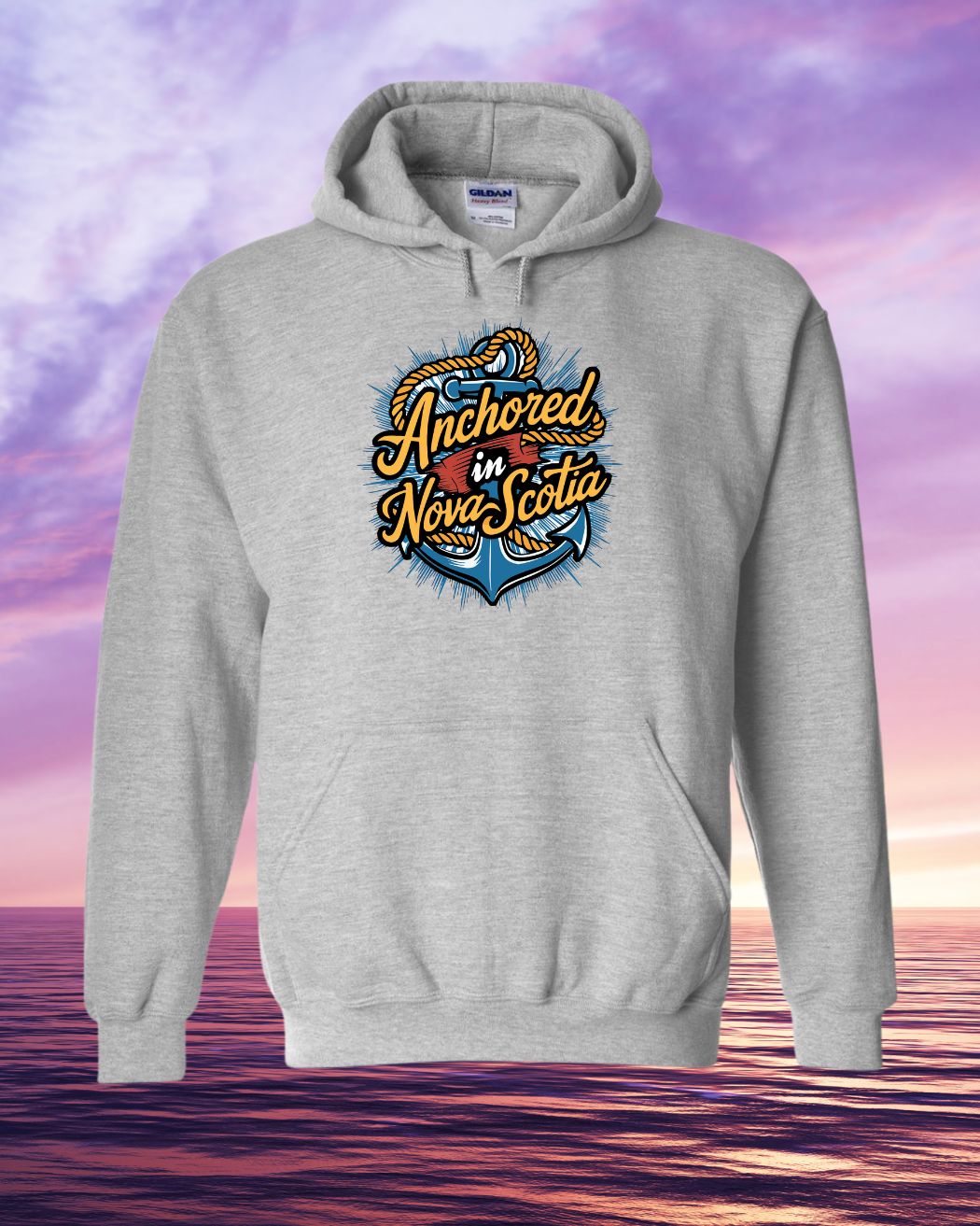 Anchored in Nova Scotia Full Front Hoodie