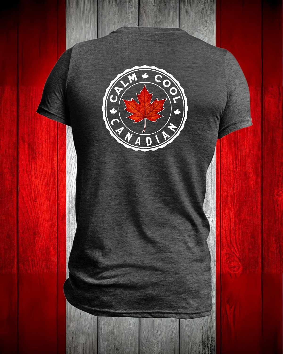 Calm Cool Canadian Leaf Left Chest and Back  Men's Stanfield's Tee