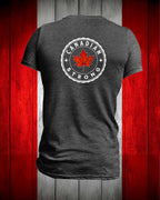 Canadian Strong Leaf left chest and back Men's Stanfield's Tee