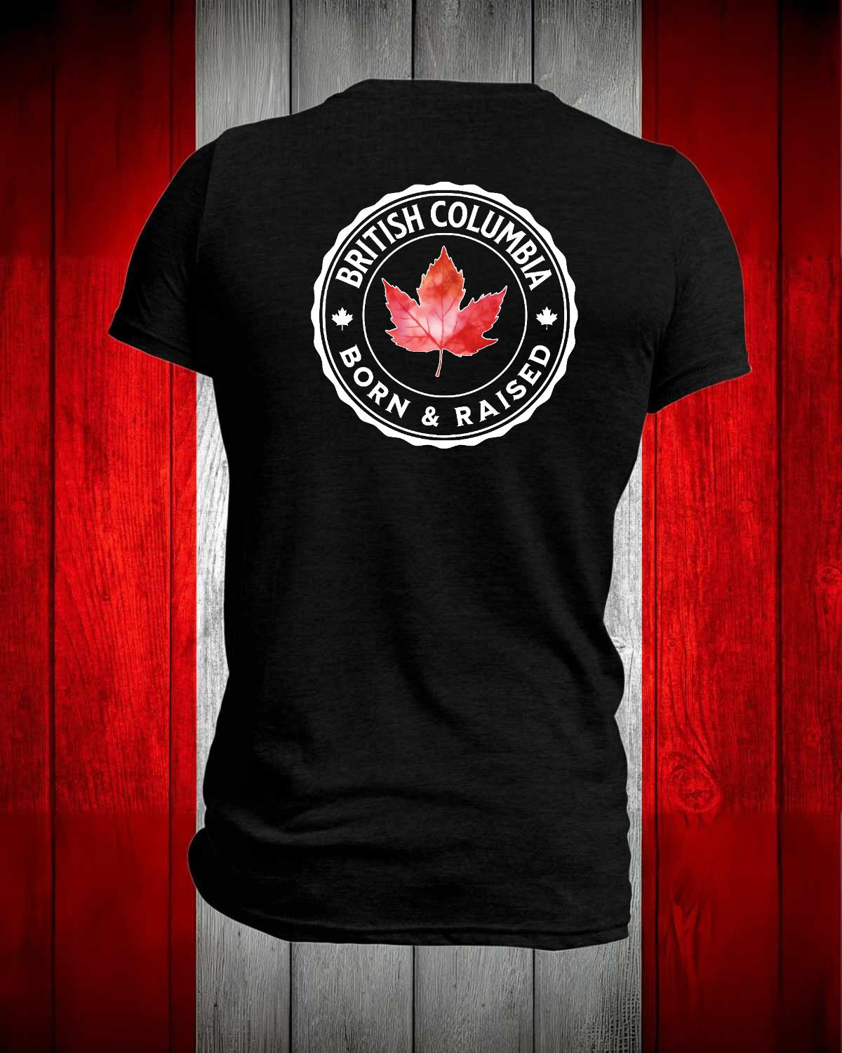British Columbia Born and Raised left chest and back Men's Stanfield's Tee